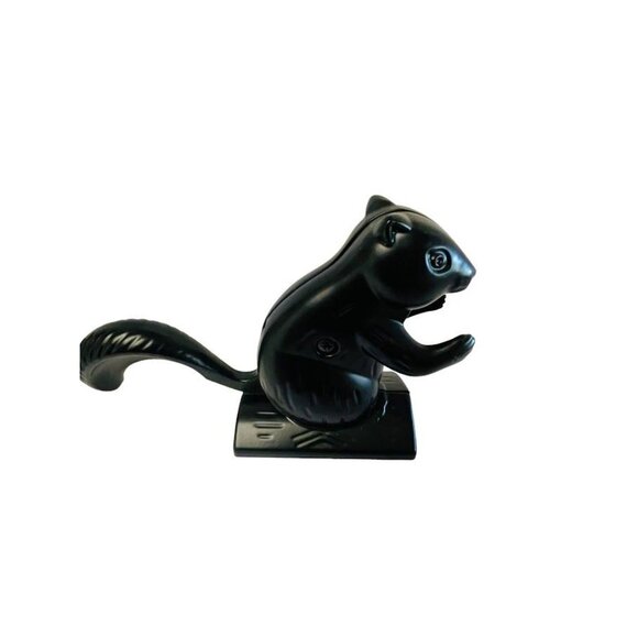 Vintage Black Aluminum Metal Squirrel Holiday Nut Cracker 5 1/2" x 8" - Picture 3 of 9
